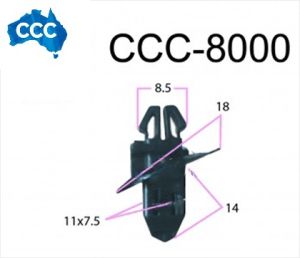 Toyota Black Body Flare Clips 25pcs CCS-8000