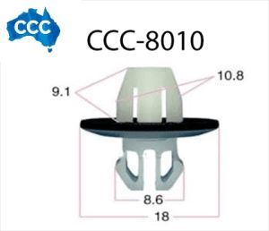 Toyota White Body Flare Clips 25pcs CCS-8010