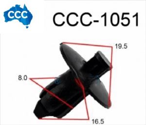 Toyota Black Rivet Clips 25pcs CCS-1051