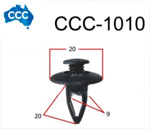 Toyota Black Scrivet Clips 25pcs CCS-1010 