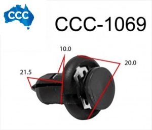 Honda/Mazda Black Rivet Clips 25pcs CCS-1069