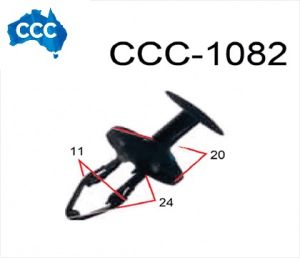 Black Rivet Clips 25pcs CCS-1082