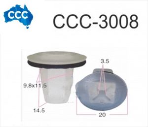 CCS-3008 Mazda White Screw Grommets 25pcs 