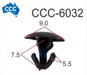 Mazda Black Rubber Retainer Clips 25pcs CCS-6032