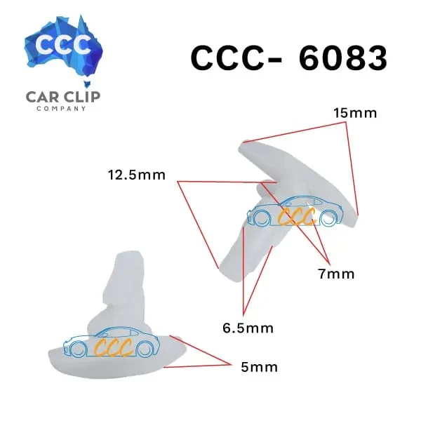 White Hyundai Rubber Seal Clips 25pcsCCS-6083