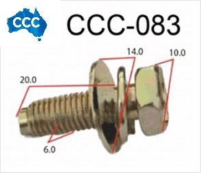 8.8 M6 10mm Head- Bolt with Spring Washer 25pcs  CCS-0083 