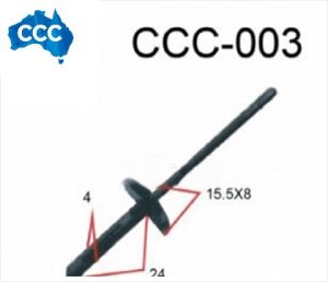 Automotive Black Plastic Pop Rivets 25pcs CCS-0003