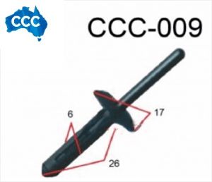 Automotive Black Plastic Pop Rivets 25pcs CCS-0009