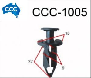 Ford Black Rivet Clips 25pcs CCS-1005
