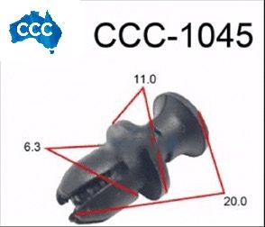 CCS-1045 Mazda Black Rivet Clips 25pcs 